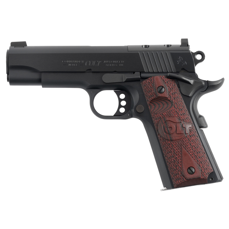Combat Commander, 1911, Single Action Only, Commander, Steel Frame Pistol, 9MM, 4.25" Barrel, Blued Finish, Black, G10 Grips, White-Dot Novak Sights, Optics Ready, Manual Safety, 8 Rounds, 1 Magazine O4942XE-OR
