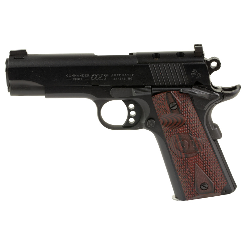 Combat Commander, 1911, Single Action Only, Commander, Steel Frame Pistol, 38 Super, 4.25" Barrel, Blued Finish, Black, G10 Grips, White-Dot Novak Sights, Optics Ready, Manual Safety, 8 Rounds, 1 Magazine O4943XE-OR