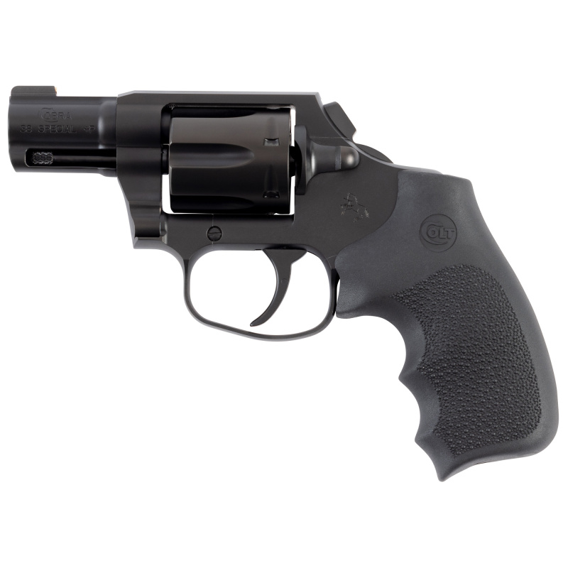 Night Cobra, Revolver, Double Action Only, 38 Special, 2" Barrel, DLC Finish, Black, Hogue Rubber Grips, Brass Bead Front Sight, 6 Rounds COBRA-MB2RNS