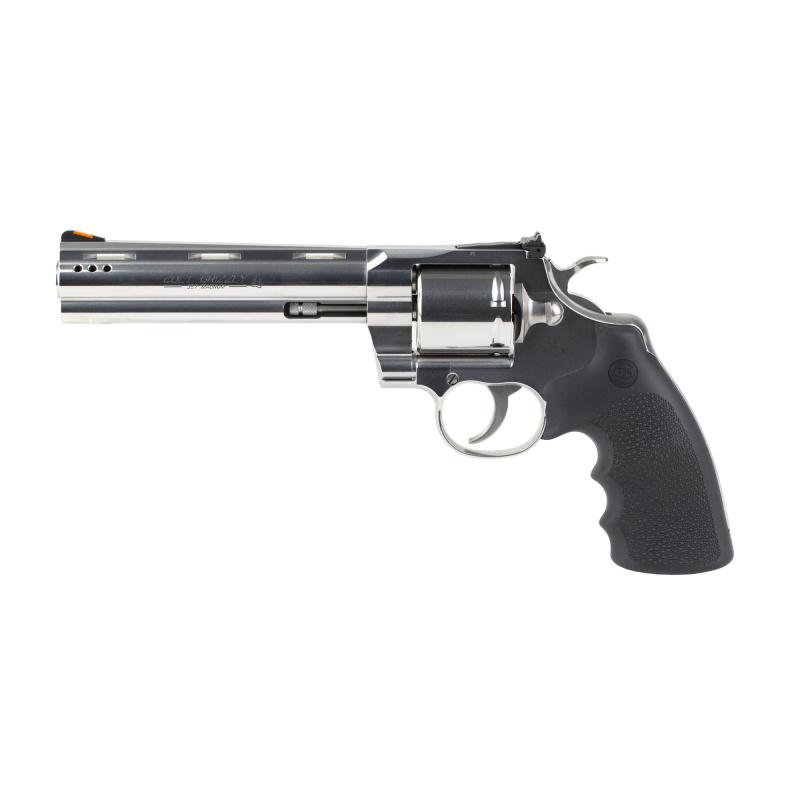 Grizzly, Revolver, Double Action/Single Action, Metal Frame Revolver, 357 Magnum, 6" Barrel, Vent Rib, Ported Barrel, Stainless Steel Finish, Silver, Rubber Grip, Red Ramp Front & Adjustable Rear Sights, 6 Rounds GRIZZLY-SP6RTS
