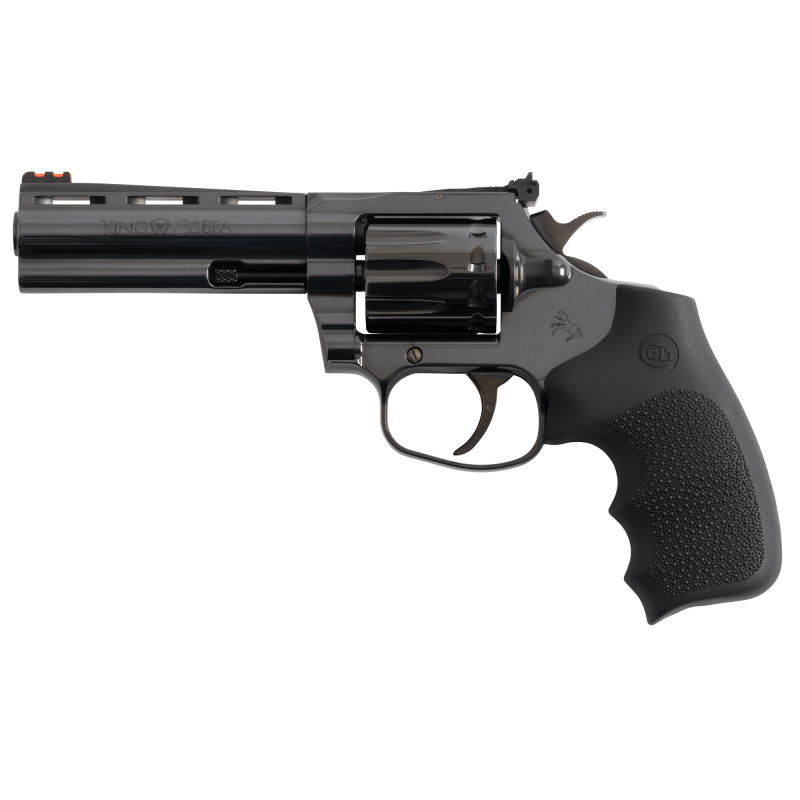 King Cobra Target, Revolver, Double/Single Action, 22 LR, 4.25" Barrel, Carbon Steel, Polished Blued Finish, Hogue Rubber Grips, Fiber Optic Front and Adjustable Rear Sights, 10 Rounds KCOBRA22-BP4RFO