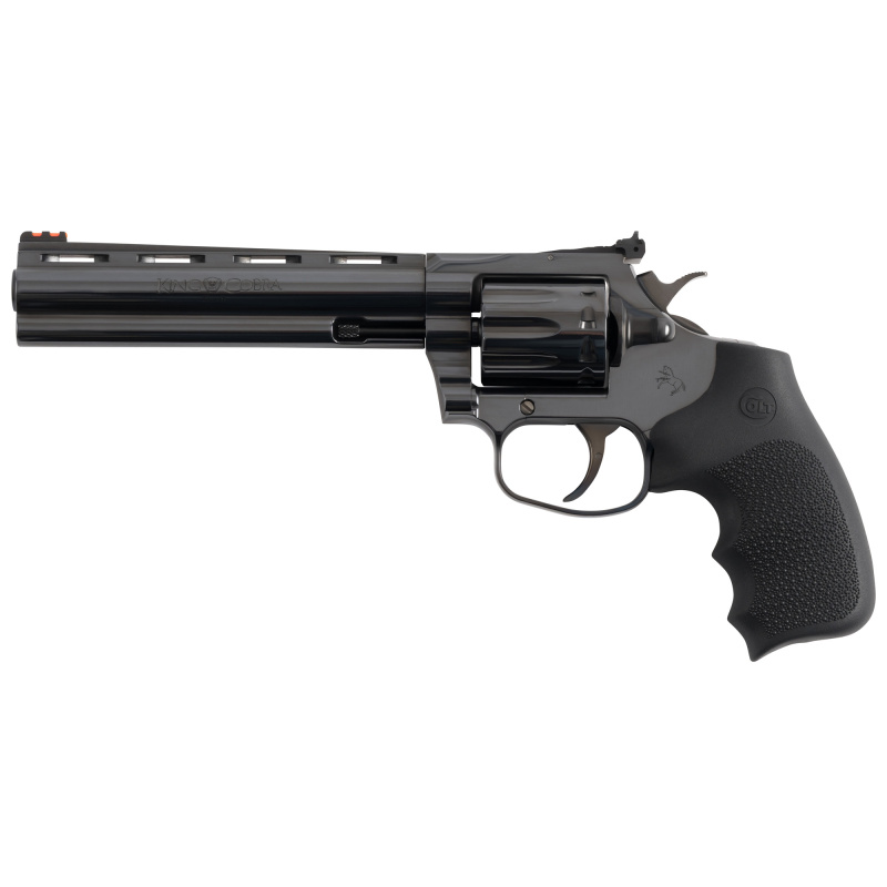 King Cobra Target, Revolver, Double/Single Action, 22 LR, 4.25" Barrel, Carbon Steel, Polished Blued Finish, Hogue Rubber Grips, Fiber Optic Front and Adjustable Rear Sights, 10 Rounds KCOBRA22-BP6RFO
