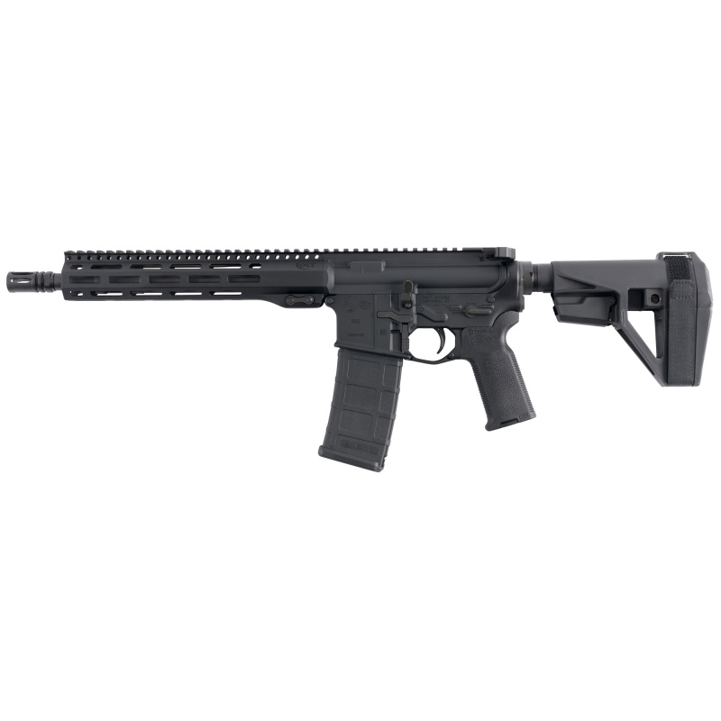 M5 Pistol, Semi-automatic, AR Pistol, 5.56 NATO, 11.5" Barrel, Anodized Finish, Black, Magpul Pistol Grip and SBA5 Stabalizing Brace, Picatinny Rail, 30 Round, 1 Magazine M5P556-11H