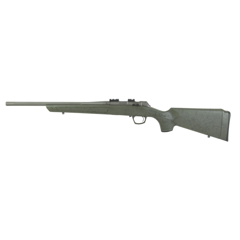 Cascade Rimfire XT, Bolt Action Rifle, 22LR, 18" Threaded Barrel, 1/2x28, Omni Muzzle Brake, Cerakote Finish, Tungsten, Synthetic Olive Drab Green Stock with Black Web, 10 Rounds CR2201
