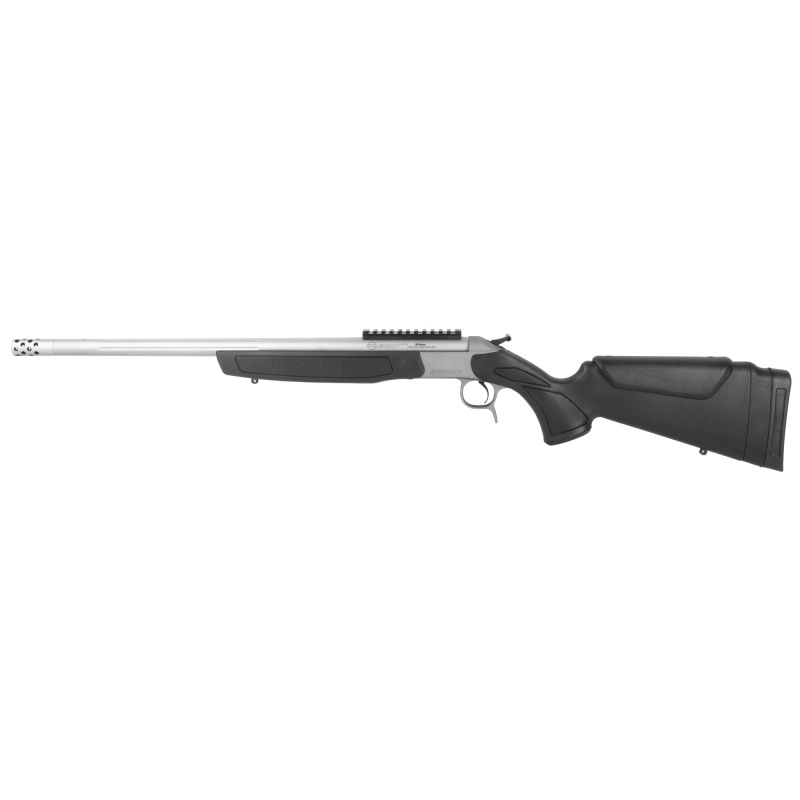 Scout, Take-Down, Single Shot Rifle, 35 Whelen, 22" Threaded Barrel, Stainless Steel Finish, Synthetic Stock, Black, Ambidextrous, Scope Rail, Muzzle Brake, 1 Round CR4439S