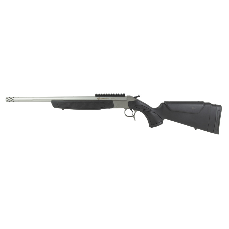 Scout Gen 3 Take-Down, Single Shot Rifle, 338 ARC, 18" Barrel, Threaded 5/8x24, Omni Muzzle Brake, Stainless Steel, Silver, Black Synthetic Stock, 1 Round CR4447S