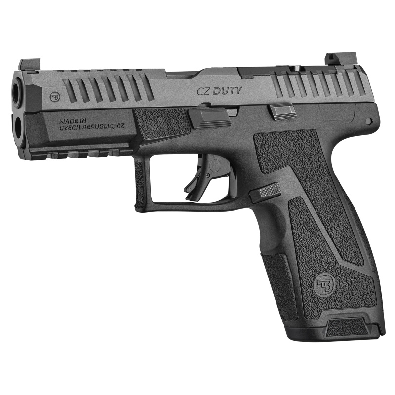 DUTY 4.0C, Semi-automatic, Striker Fired, Polymer Frame Pistol, Compact, 9MM, 4" Barrel, Nitride Finish, Black, H3 Tritium Night Sights, Optic Ready, 10 Rounds, 2 Magazines, 3 Interchangeable Grip Modules 05098