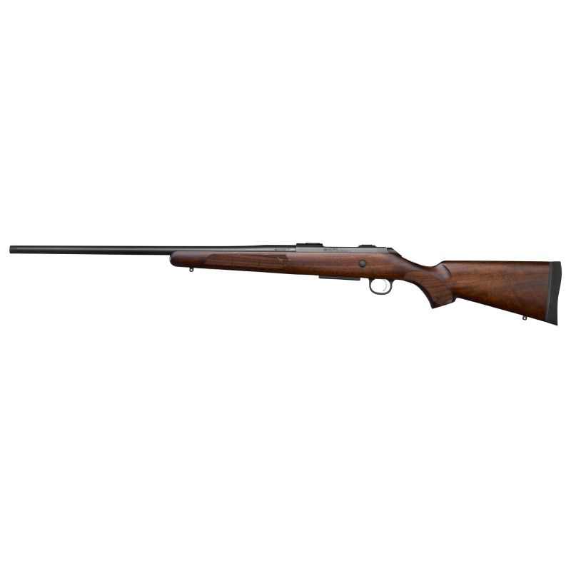 600 ST2 American, Bolt Action Rifle, .308 Winchester, 20" Tapered Medium Contour Threaded Barrel (9/16x24), Walnut Stock, Detachable Magazine, Adjustable Trigger, Laser Checkered Satin Finish Walnut Stock, 5 Rounds, Right Hand, Black 07712