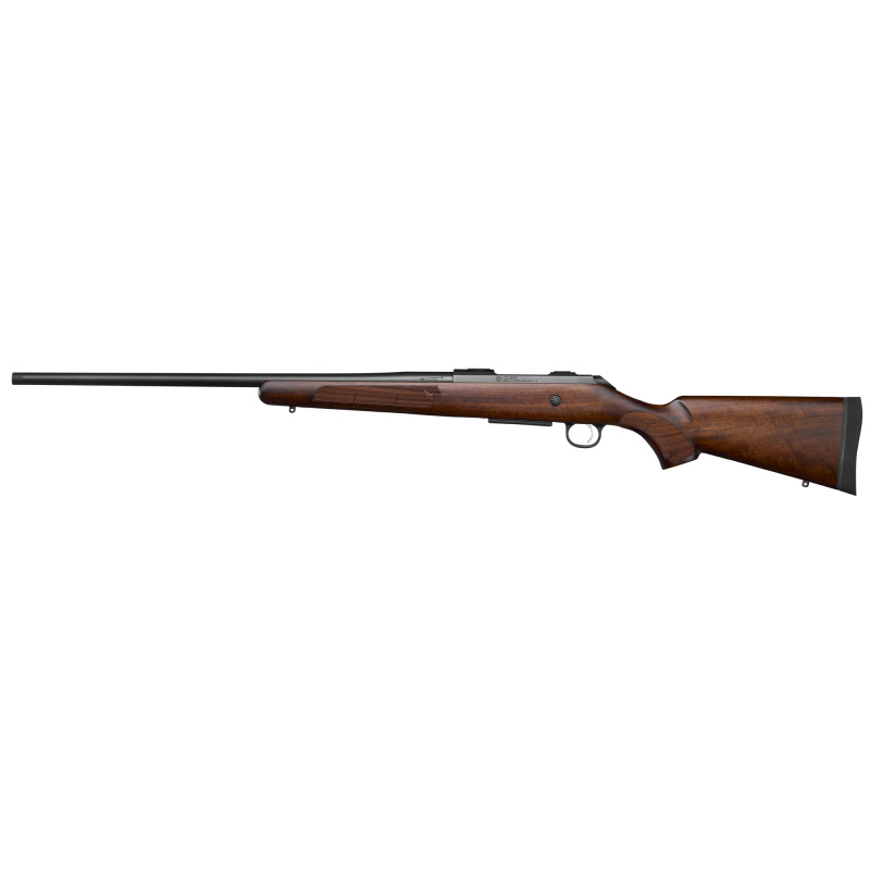 600 ST3 American, Bolt Action Rifle, .270 Winchester, 24" Tapered Medium Contour Threaded Barrel (9/16x24), Walnut Stock, Detachable Magazine, Adjustable Trigger, Laser Checkered Satin Finish Walnut Stock, 3 Rounds, Right Hand, Black 07721