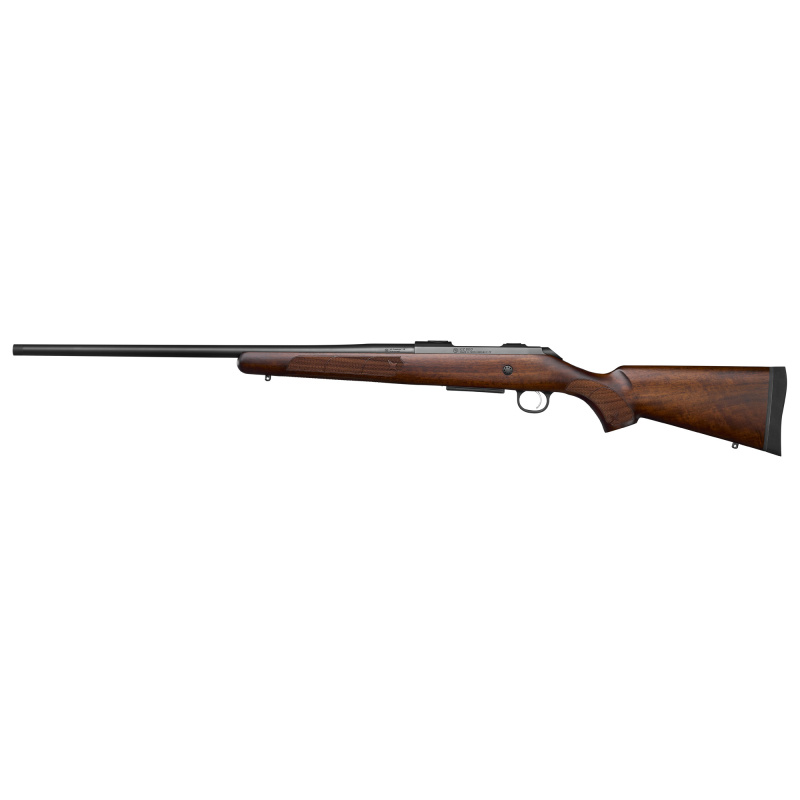 600 ST3 American, Bolt Action Rifle, .300 Winchester Magnum, 24" Tapered Medium Contour Threaded Barrel (9/16x24), Walnut Stock, Detachable Magazine, Adjustable Trigger, Laser Checkered Satin Finish Walnut Stock, 3 Rounds, Right Hand, Black 07723