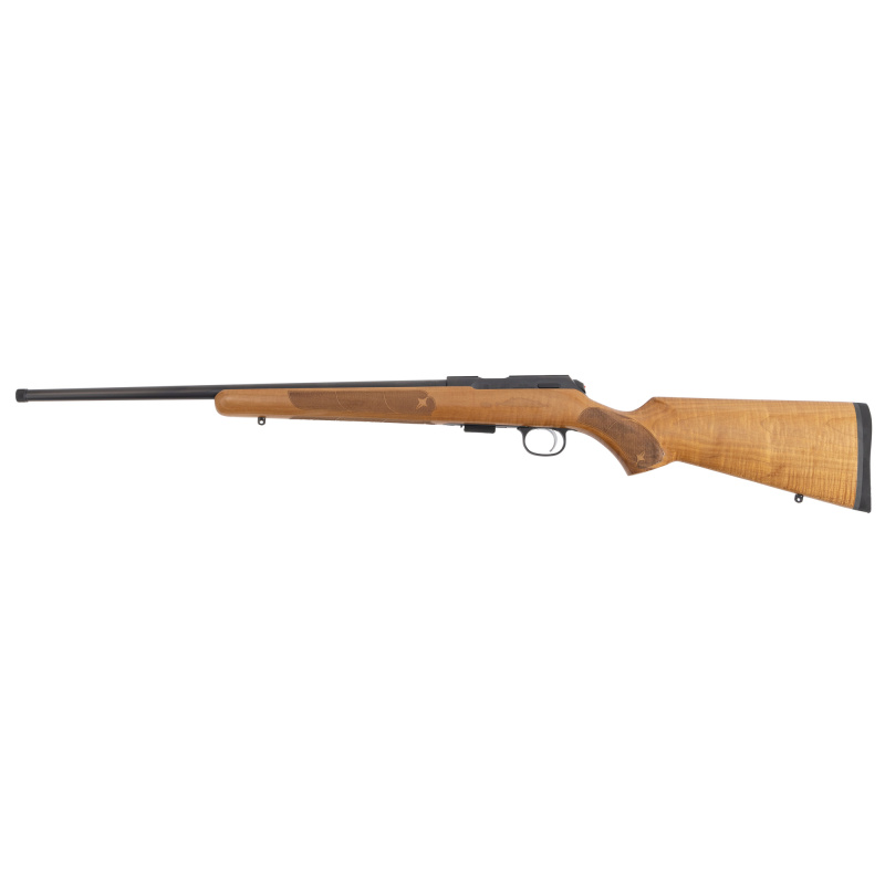 457 American, Bolt Action Rifle, 22 Long Rifle, 20" Barrel, Threaded 1/2X28, 11mm Dovetail, Nitride Finish, Black, Maple Wood Stock, 5 Rounds 02396