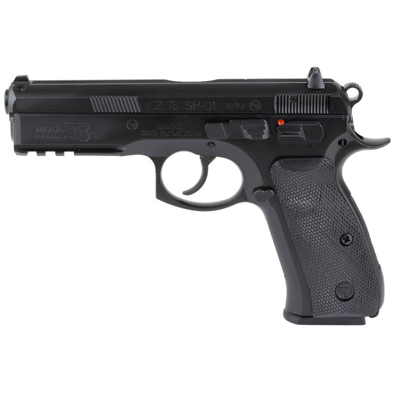 75 SP-01 50th Anniversary Elite, Double Action/Single Action, Semi-automatic, Metal Frame Pistol, Full Size, 9MM, 4.6" Cold Hammer Forged Barrel, Polycoat Finish, Black, Manual Safety, Rubber Grips, Fixed Sights, 10 Rounds, 2 Magazines 01125