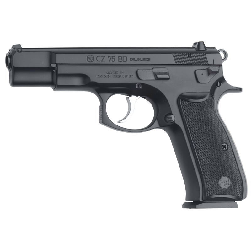 CZ 75BD With De-cocker 9mm Luger 4.6 Inch Barrel Black Polycoat Finish 10 Round