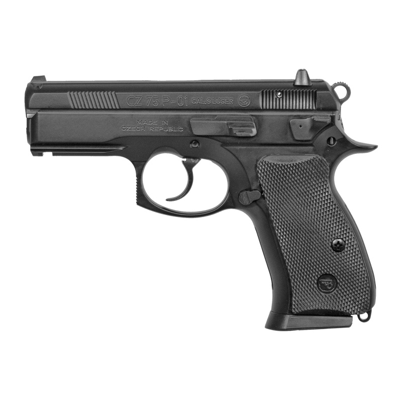 CZ 75 P01 Compact With De-cocker (10 Rd Mag Version) |9mm Luger 3.7 Inch Barrel Black Polycoat Finish, Two 10 Round Magazines