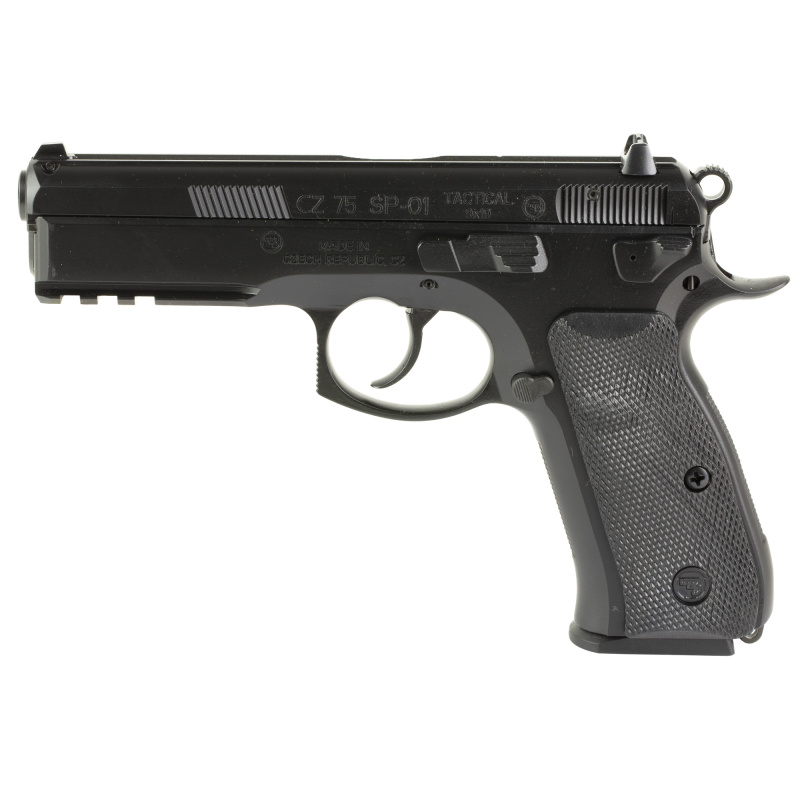 75 SP-01 Tactical, Semi-Automatic, DA/SA, Full Size, 9MM, 4.6" Cold Hammer Forged Barrel, Steel Frame, Matte Finish, Black, Rubber Grips, Fiber Optic Front Sight, Decocker, 2 Magazines, 10 Rounds 81353