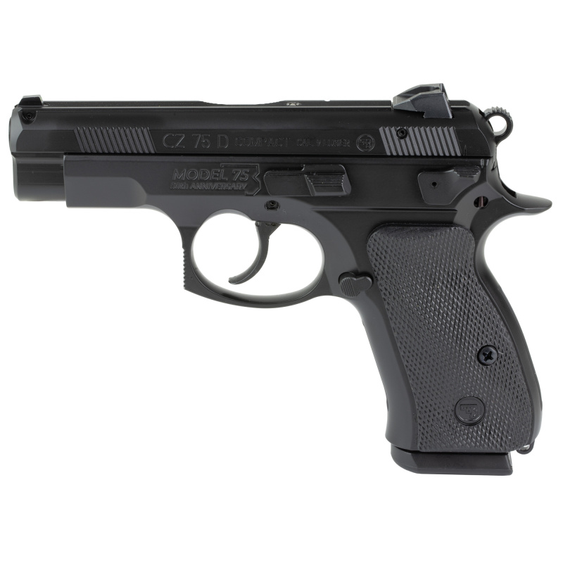 75 D PCR Compact 50th Anniversary Elite, Double Action/Single Action, Semi-automatic, Metal Frame Pistol, Compact, 9MM, 3.75" Cold Hammer Forged Barrel, Aluminum, Polycoat Finish, Black, Decocker, Rubber Grips, Fixed Snag-free Sights, 15 Rounds, 2 Magazi