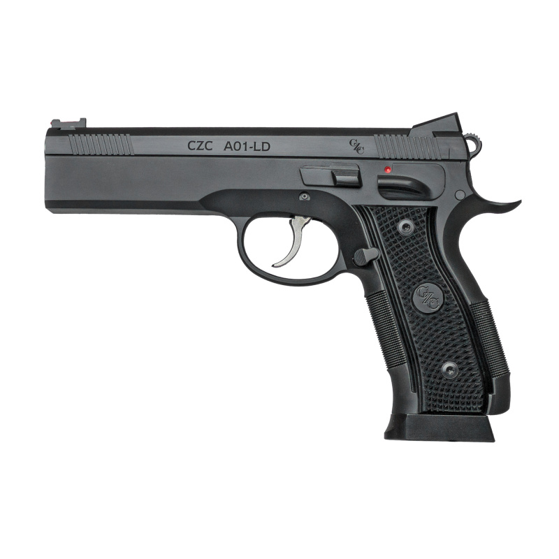 AO-1 LD Custom, 9MM, 4.9" Stainless Barrel, Aluminum, Manual Safety, Full Size, Fiber Optic Front And Low Mount Rear Sights, 19Rd, Black Finish 91731