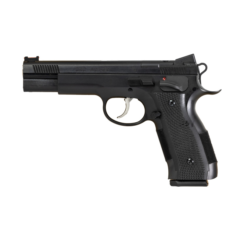 AO1-SD, Optics Ready, Double Action/Single Action, Semi-automatic, Metal Frame Pistol, Full Size, 9MM, 4.9" Match Grade Bull Barrel, Blued Finish, Black, Optics Ready with Leupold DPP and Trijicon RMR Plate, Manual Safety, Fiber Optic Front Sight, 19 Rou