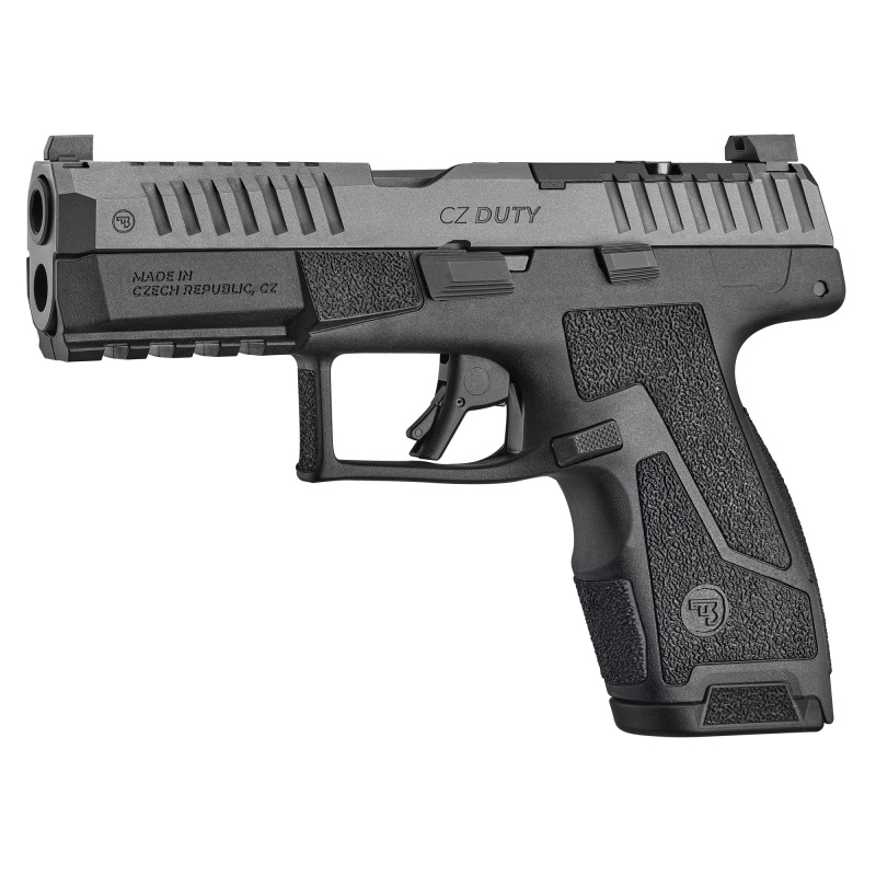 DUTY 4.0C, Semi-automatic, Striker Fired, Polymer Frame Pistol, Compact, 9MM, 4" Barrel, Nitride Finish, Black, H3 Tritium Night Sights, Optic Ready, 17 Rounds, 2 Magazines, 3 Interchangeable Grip Modules 95098