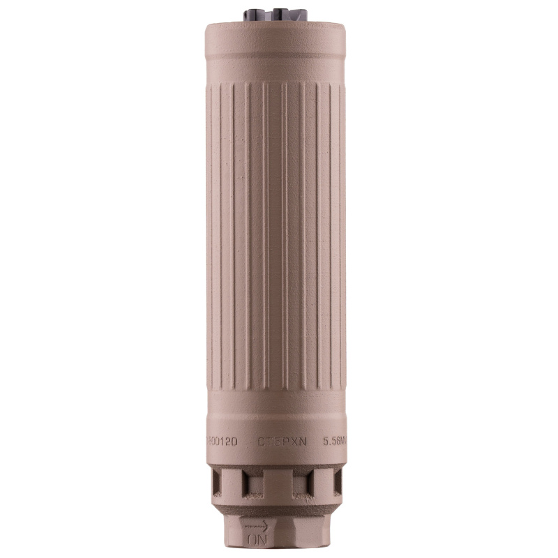 CT5P Patrol, Suppressor, 5.56 NATO, Haynes 282 Construction, Cerakote Finish, Flat Dark Earth, Includes 1/2X28 Thread Pitch Xeno 3-Prong Flash Hider and Install Tool CT5PXNFDE
