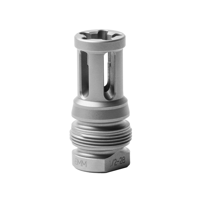 RDX Xeno BirdCage Flash Hider, 6MM, 1/2X28 Thread Pitch, Matte Stainless Steel Finish RXD684S
