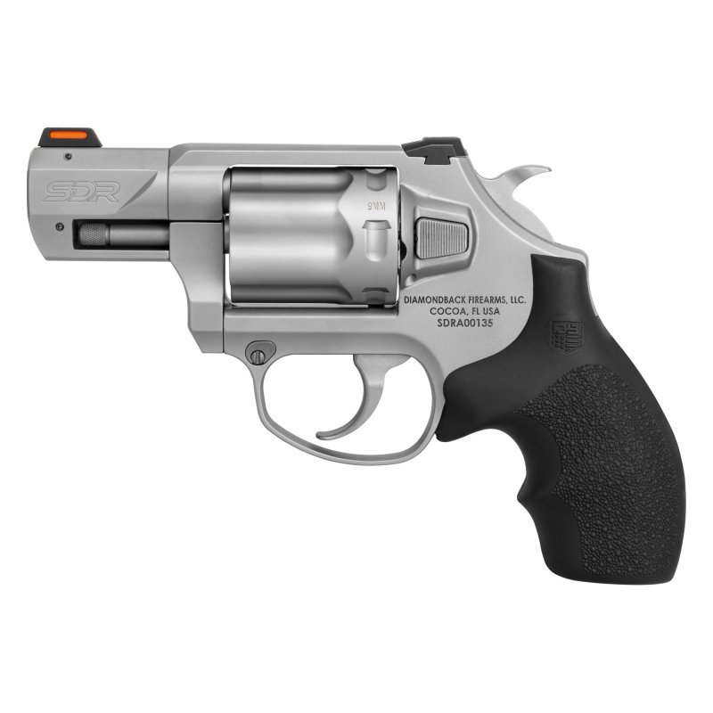 SDR, Revolver, Single Action/Double Action, 9MM, 2" Barrel, Glass Bead Finish, Stainless, Fiber Optic Rear Sight, 6 Rounds DB0700P711