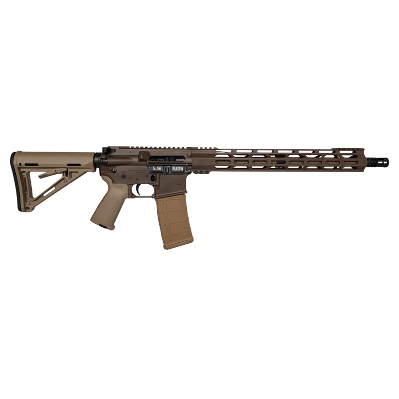 DB15, Semi-automatic Rifle, AR, 556 Nato/223 Remington, 16" Barrel, Carbine Length Gas System, Cerakote Finish, Brown, 15" Free Float M-LOK Handguard, Flat Dark Earth Furniture, Magpul MOE Stock and Grip, 30 Rounds, 1 Magazine DB1717K131
