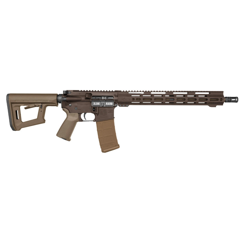 DB15, Semi-automatic Rifle, AR, 556NATO, 16" Barrel, 1:8 Twist, A2 Flah Hider, Mid-Length Gas System, Cerakote Finish, Brown, 15" Free Float M-LOK Handguard, Flat Dark Earth Furniture, Magpul MOE Grip, Magpul MOE-PR Stock, 30 Rounds, 1 Magazine DB1717K13