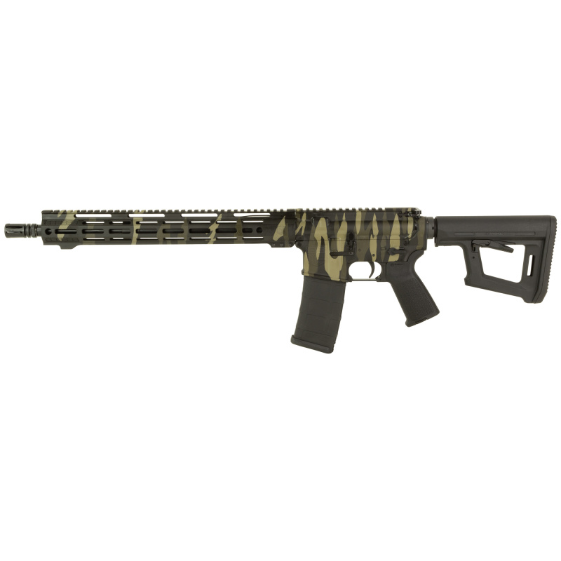 DB15, Semi-automatic Rifle, AR, 556NATO, 16" Barrel, 1:8 Twist, A2 Flash Hider, Mid-Length Gas System, Cerakote Finish, Tiger Strip Camo, 15" Free Float M-LOK Handguard, Magpul MOE Grip, Magpul MOE-PR Stock, 30 Rounds, 1 Magazine DB1717K172