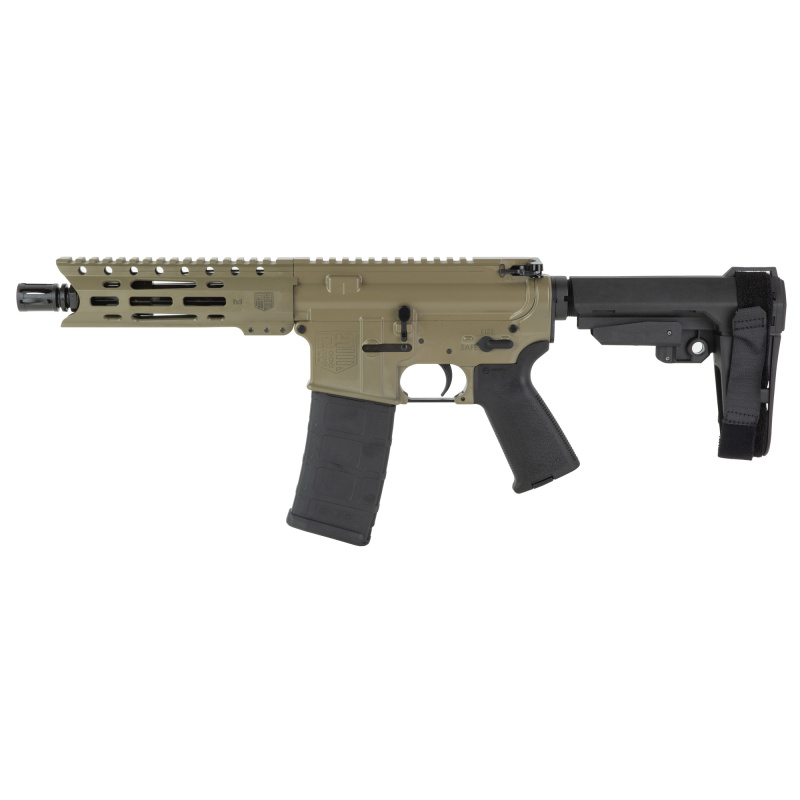 DB15 Carbon, Semi-automatic, AR Pistol, 556NATO, 7" Threaded Barrel, Magpul MOE Grip, 6" MLOK Rail, Cerakote Finish, Flat Dark Earth, SBA3 Brace, 30 Rounds, 1 Magazine DB1913K061
