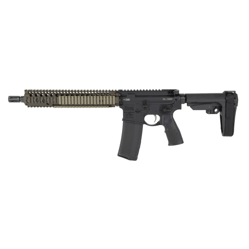 DDM4 GL/SSC, Semi-automatic, AR Pistol, 5.56 NATO, 12.5" Chrome-Lined Government Profile Barrel, 1:7 Twist, Carbine Length Gas System, Low Profile Gas Block, Black, A2 Flash Hider, 11.5" Free-float RIS II Rail System, Flat Dark Earth, Pistol Grip, SBA3 B