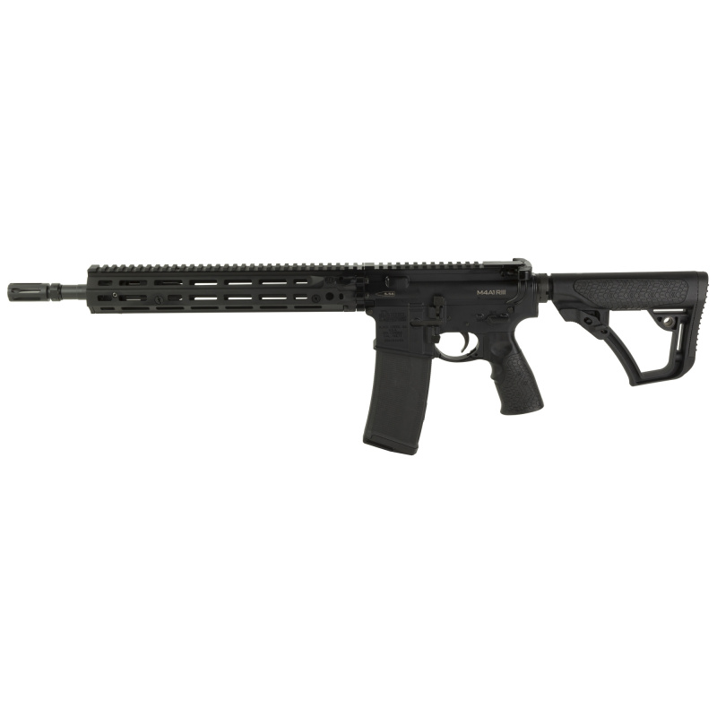 M4A1 RIII, Semi-automatic Rifle, AR, 223 Remington/5.56 NATO, 14.5" Pinned Flash Suppressor (16" OAL) Cold Hammer Forged Barrel, Anodized Finish, Black, Daniel Defense Grip, Black Daniel Defense 12.5" RIS III M-LOK Rail, Daniel Defense Stock, Mid-Length