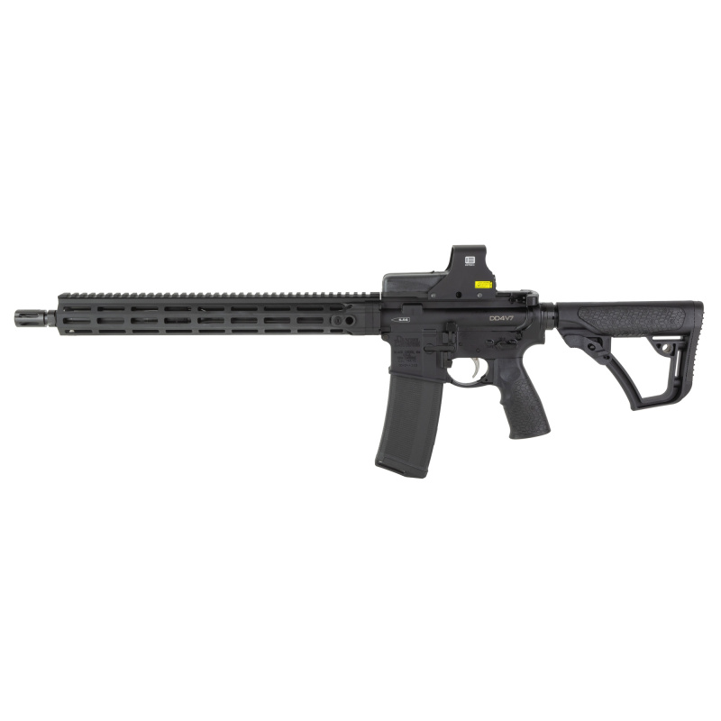 DD4 V7, Semi-automatic, AR, 5.56 NATO, 16" Cold Hammer Forged Barrel, Black Anodized Finish, Daniel Defense Grip, 15" Daniel Defense M-LOK Handguard, Ambidextrous Controls, 1 Magazine, 32 Rounds, Includes EOTech HWS 512 Optic WEBGB-DD4V7-EOTECH