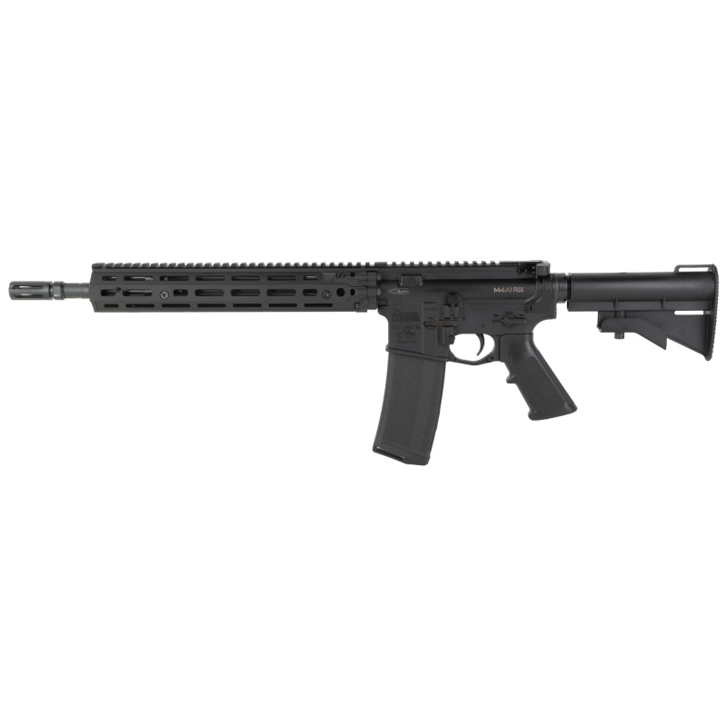 M4A1, RIII, Semi-automatic, AR, 223 Remington/5.56 NATO, 14.5" Pinned (16" OAL), Black, Polymer, 1-32 Round Daniel Defense Magazine, 1:7, 32 Rounds, B5Systems CAR 15 Stock, Nickel Boron Bolt Carrier Group, Government Profile Barrel, Mid-Length Gas System