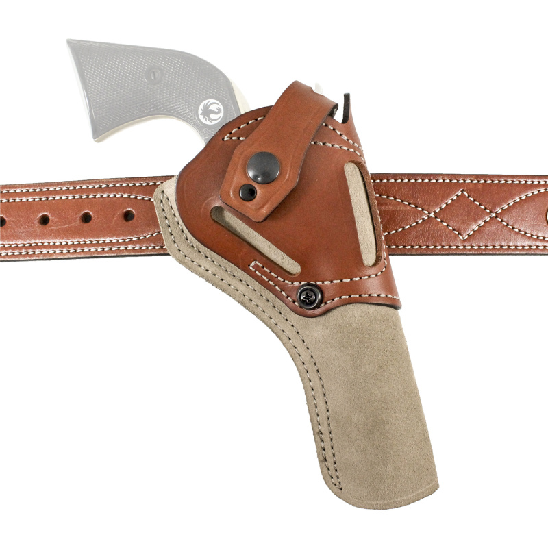Wild Hog Cowboy Belt Holster, Fits Ruger Wrangler, Ambidextrous, Tan Leather 189NJ9QZ0