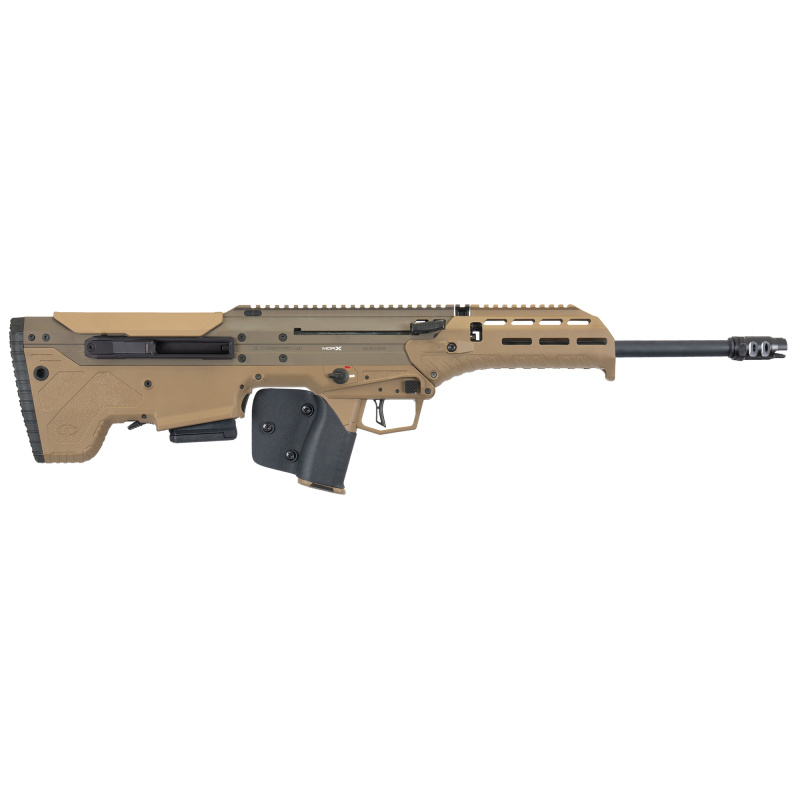 MDRX, Semi-automatic, Bullpup, 223 Wylde, 20" Barrel, 1:7 Twist, Threaded 1/2-28, Flat Dark Earth, Shark Fin Grip, 1 Mag, 10Rd, Side Eject MDR-RF-B2010-SEC-F
