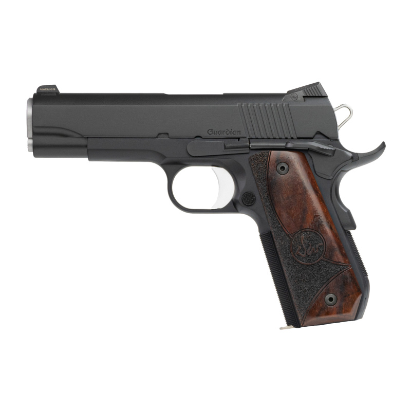 Dan Wesson Guardian 1911 | 38 Super, 4.25" Barrel, Matte Finish, Bobbed Aluminum Frame, Black, Wood Grips, Night Sights, 9 Rounds, 8 Rd, 01838