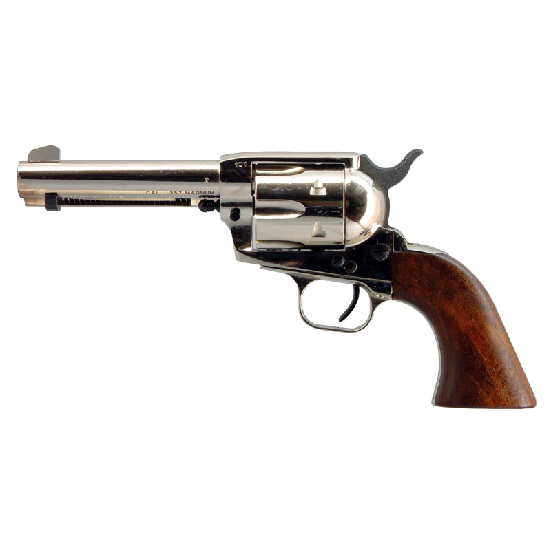 Bounty Hunter, Single Action Army, 357 Magnum, 4.5" Barrel, Steel Frame, Nickel Finish, Walnut Grips, Fixed Sights, 6Rd 770070