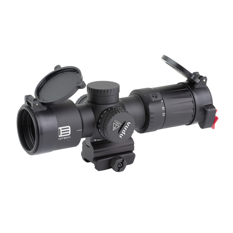 Vudu, Rifle Scope, 4-12X Magnification, 36mm Objective, First Focal Plane, Compatible with Mini-ACOG Mounts, MR5 Illuminated MRAD Reticle, Black, Includes Mount VDU4-12FFMR5