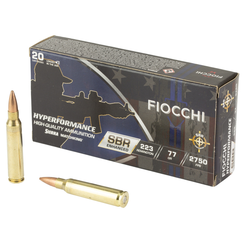 Hyperformance SBR, Enhanced, 223 Remington, 77 Grain, Boat Tail Hollow Point, 20 Round Box 223SBRD