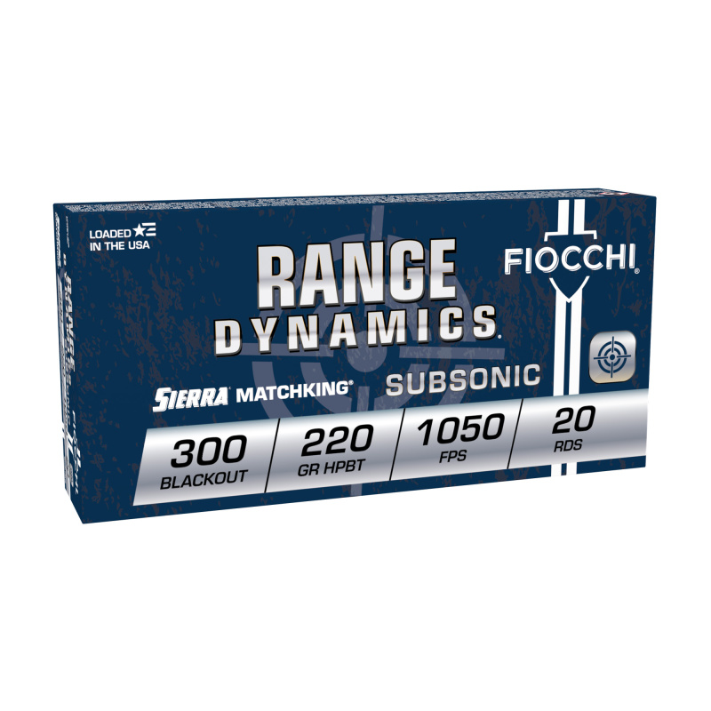 Range Dynamics, 300 Blackout, 220 Grain, Subsonic, Hollow Point Boat Tail Match King, 20 Round Box 300BLKSUB