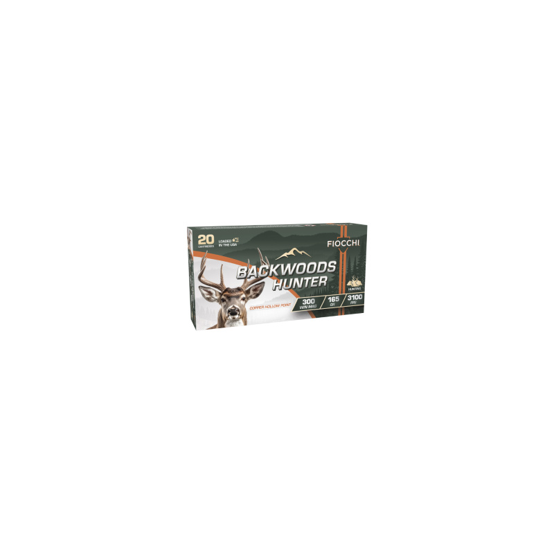 Backwoods Hunter, 300 Winchester Magnum, 165 Grain, Copper Hollow Point, 20 Round Box 300WMBHC