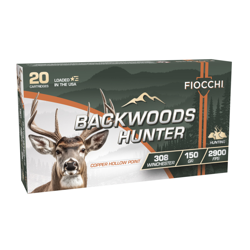 Backwoods Hunter, 308 Winchester, 150 Grain, Copper Hollow Point, 20 Round Box 308BHC