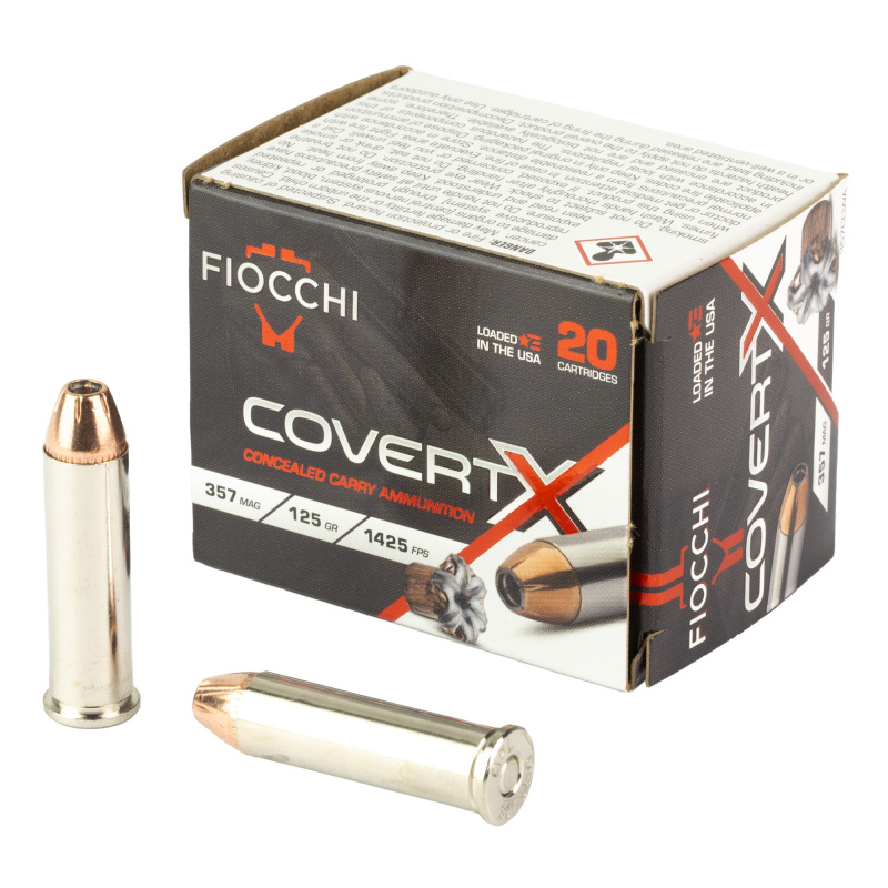 COVERT X, 357 Magnum, 125 Grain, Jacketed Hollow Point, 20 Round Box 357CCWA