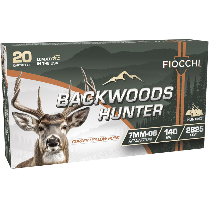 Backwoods Hunter, 7MM-08 Remington, 140 Grain, Copper Hollow Point, 20 Round Box 7MM08BHC