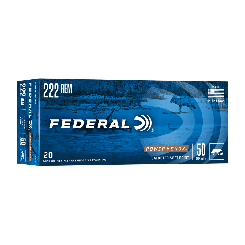 PowerShok, 222REM, 50 Grain, Soft Point, 20 Round Box 222A
