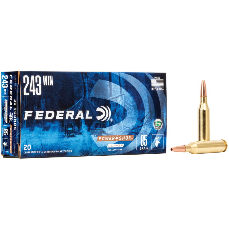 Power-Shok Lead Free .243 Winchester 85 Grain Copper