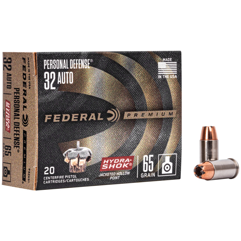 Personal Defense .32 Auto 65 Grain Hydra-Shok Jacketed Hollow Point