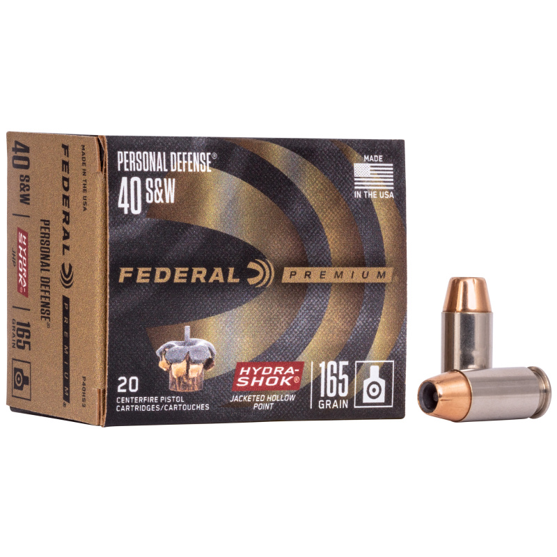 Personal Defense .40 S&W 165 Grain Hydra-Shok Jacketed Hollow Point