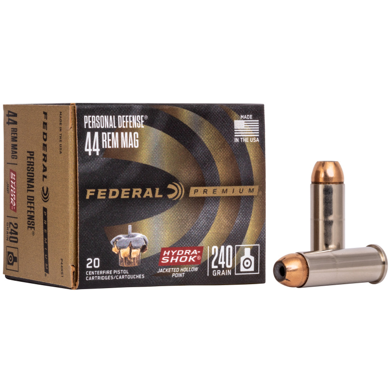 Personal Defense .44 Remington Magnum 240 Grain Hydra-Shok Jacketed Hollow Point